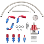 Universal Red Adjustable Fuel Pressure Regulator Kit Oil 0-100psi Gauge -6AN — изображение 5