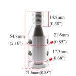 GSTP Car Silver Tone Gear Shift Knob Adapter Fit for Non Threaded Shifter - Сурет 10