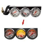 2'' 52mm Mechanical Chrome Triple Gauge Set Water Temp Oil Pressure Volt Meter — изображение 10