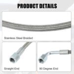 Turbo Oil Feed Line 48" Steel Braided 4AN 90 Degree Straight Hose - 圖片 3