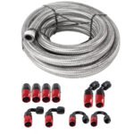 ⁦10/16/20FT 6AN CPE Fuel line Hose Braided Nylon Stainless Steel Oil Gas⁩ - الصورة ⁦21⁩