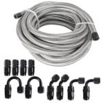⁦10/16/20FT 6AN CPE Fuel line Hose Braided Nylon Stainless Steel Oil Gas⁩ - الصورة ⁦28⁩