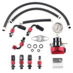 Universal Red Adjustable Fuel Pressure Regulator Kit Oil 0-100psi Gauge -6AN — изображение 6
