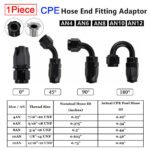 2PCS AN4/AN6/AN8/AN10/AN12 Swivel Hose End Fitting Adapter For Oil/Fuel/Gas Hose Line — изображение 4