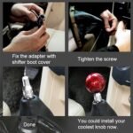 GSTP Car Silver Tone Gear Shift Knob Adapter Fit for Non Threaded Shifter - Сурет 8