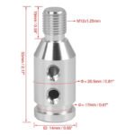 GSTP Car Silver Tone Gear Shift Knob Adapter Fit for Non Threaded Shifter - Сурет 9