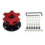 Universal Sports Steering Wheel Quick Release Snap Off Boss Kit Hub Adapter Red - Billede 5