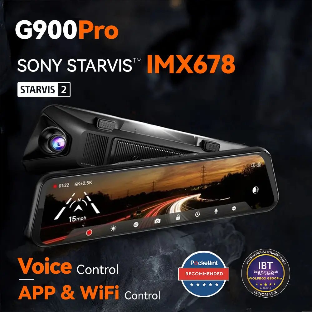 3_2.jpg WOLFBOX G900Pro 12MP WiFi Touch Screen Rear View Mirror Dash Cam Smart Mirror RHD - Image 1