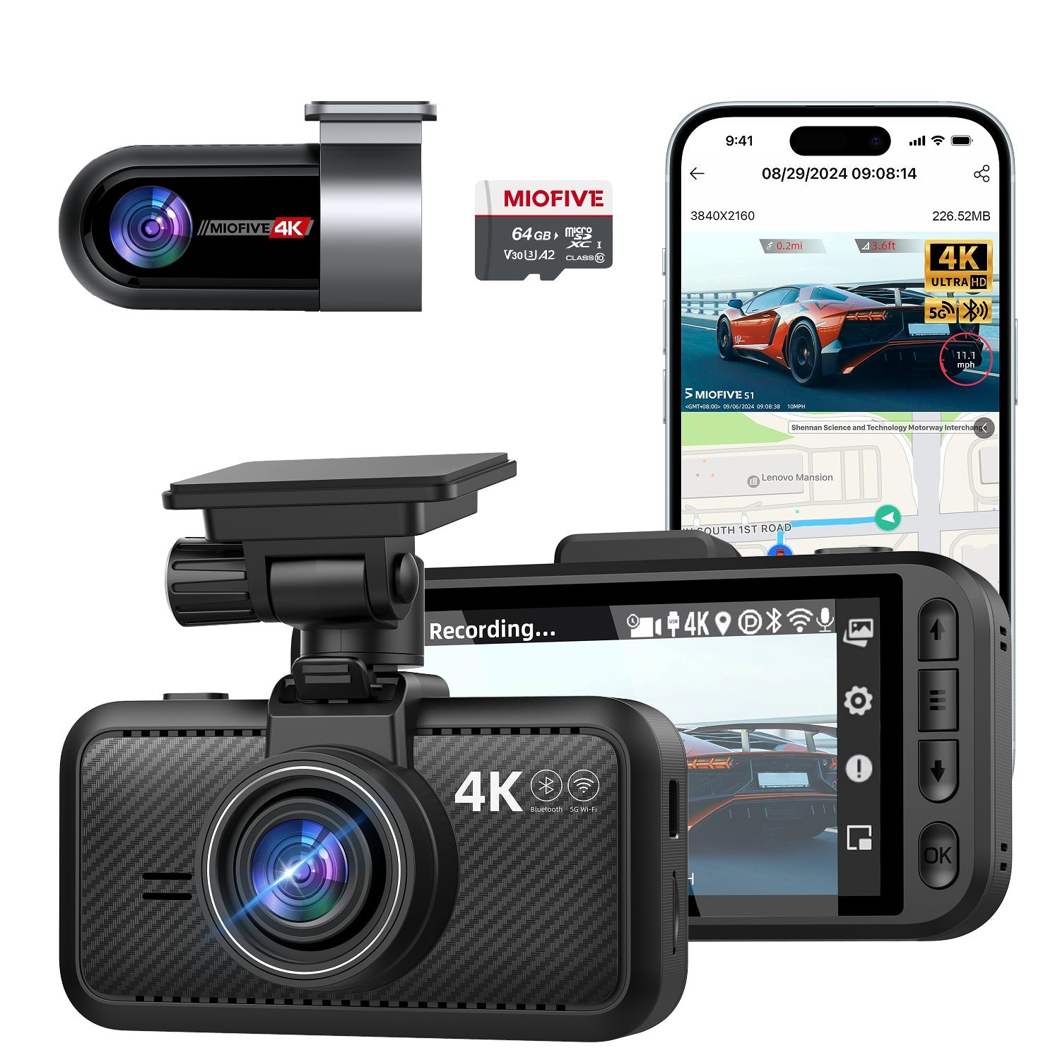 77ad065df0cdbabb08cf4475f046f61b.jpg MIOFIVE Dash Cam S1 Ultra 4K+4K UHD Dual Dash Camera — изображение 1
