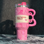 40oz Pink Bow-shaped handle Kitty Tumbler - 圖片 3